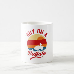 Guy on A Buffalo Coffee Mug