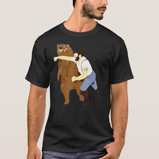 Guy Punching Bear (2) T-Shirt (Front)