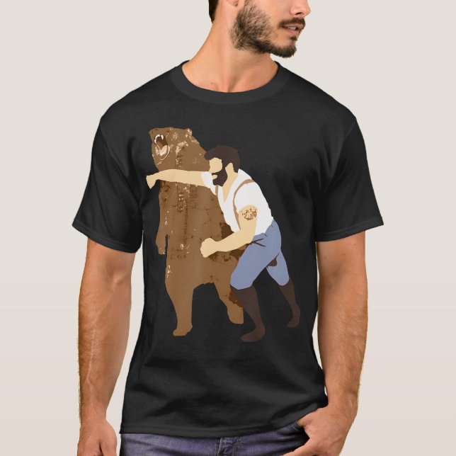 Guy Punching Bear T-Shirt (Front)