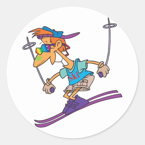 Funny Skiing Stickers | Zazzle CA