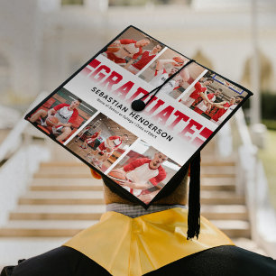 Guy Sports 6 Photo Graduation Cap Topper
