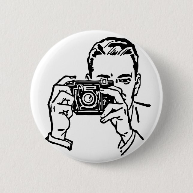 Guy with Camera Button. 2 Inch Round Button (Front)