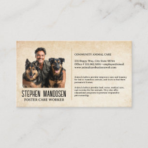 Guy with Two Pet Dogs  Business Card