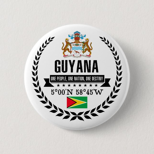 Guyana 2 Inch Round Button (Front)