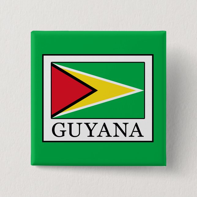 Guyana 2 Inch Square Button (Front)