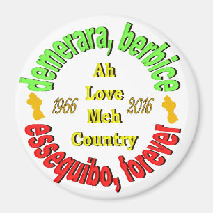 Guyana 3 Comtés Magnet rond 3 pouces
