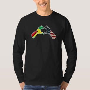Guyana American USA Flag - USA Guyanese Heart Prem T-Shirt