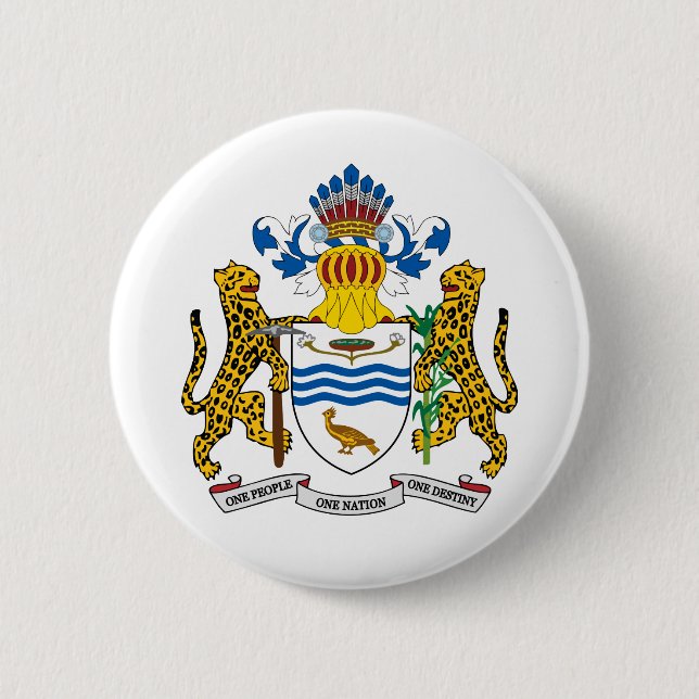 Guyana Coat Of Arms 2 Inch Round Button (Front)