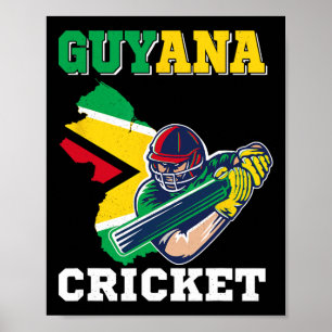 Guyana Cricket Player Flag Jersey Guyana Sports  Poster