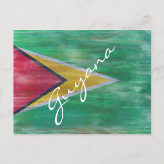 Guyana distressed flag postcard