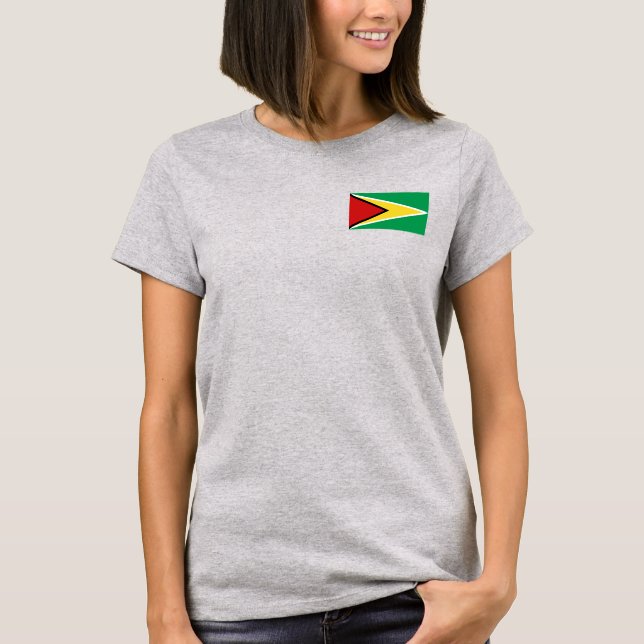 Guyana Drapeau et carte t-shirt (Devant)