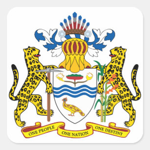guyana emblem square sticker