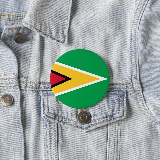 Guyana flag 3 inch round button (In Situ)