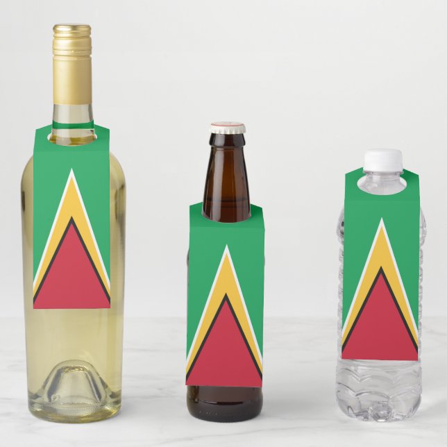 Guyana flag bottle tag (In Situ)