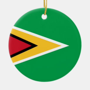 Guyana flag ceramic ornament