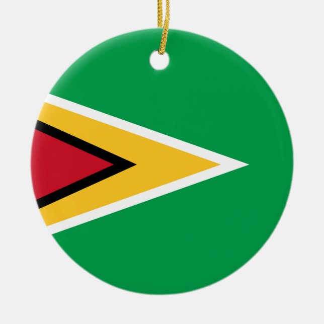 Guyana flag ceramic ornament (Front)