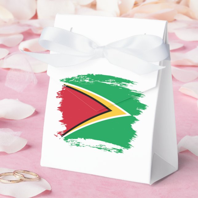 Guyana flag favor box (Wedding)
