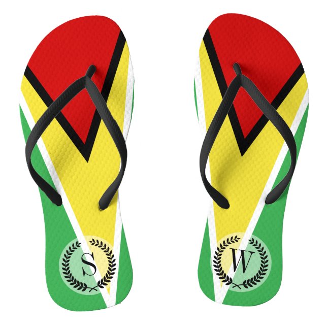 Guyana Flag Flip Flops (Footbed)