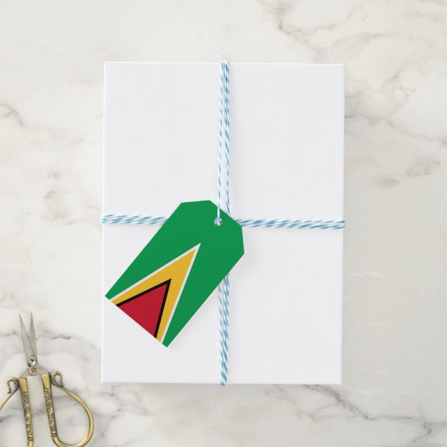 Guyana flag gift tags (With Twine)