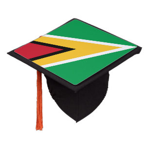 Guyana flag graduation cap topper