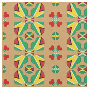 Guyana Flag & Guyana Heart fashion Fabric