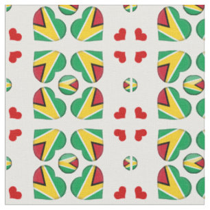 Guyana Flag & Guyana Heart fashion Fabric