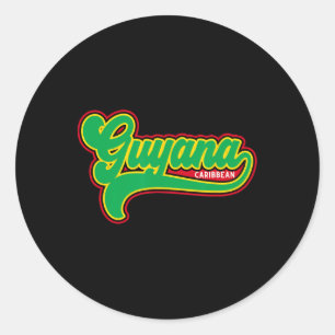 Guyana Flag Guyanese Caribbean Vacation Cruise Cri Classic Round Sticker
