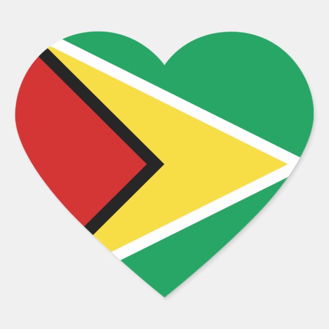 Guyana Flag Heart Sticker (Front)