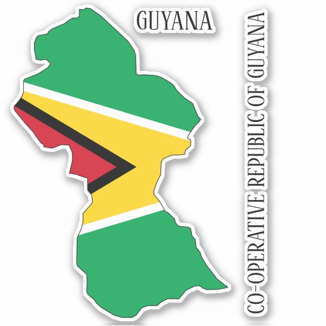 Guyana Flag Map (Front)