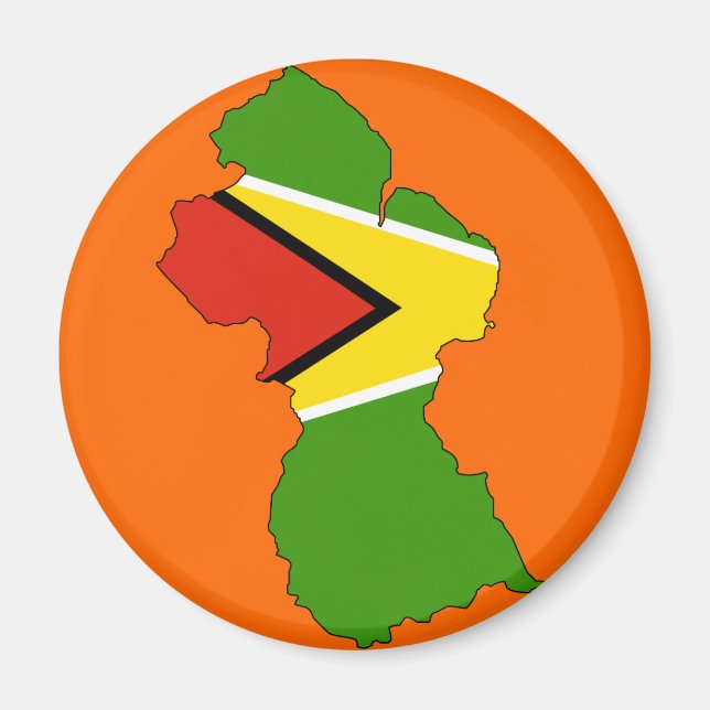 Guyana flag map magnet (Front)