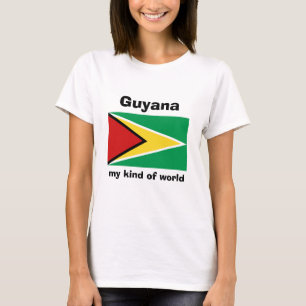 Guyana Flag + Map + Text T-Shirt