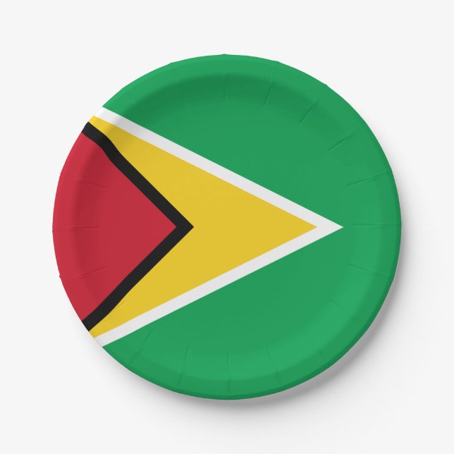 Guyana Flag Paper Plate (Front)