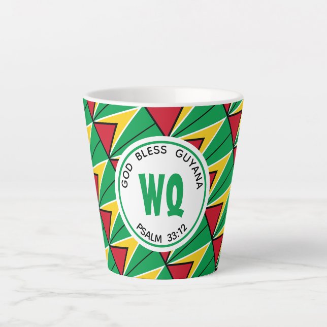 GUYANA FLAG Patriotic Customizable Guyanese Latte Mug (Front)
