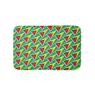 GUYANA FLAG Patriotic Geometric Modern Guyanese Bath Mat