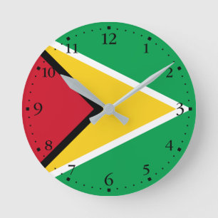 Guyana Flag Round Clock