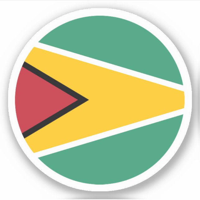 Guyana Flag Round Sticker (Front)