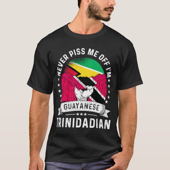 Guyana Flag Trinidad&Tobago Grown  Humour Pride T-Shirt (Front)
