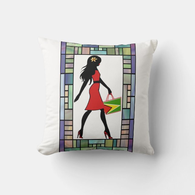 Guyana Girl Throw Pillow (Front)
