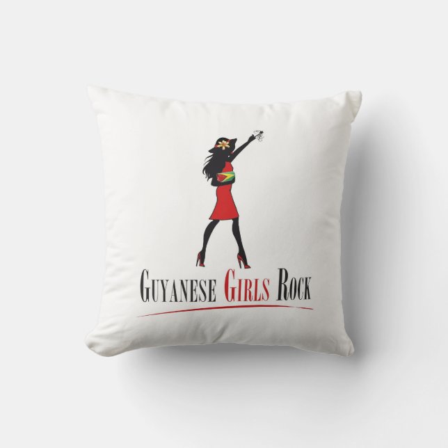 Guyana Girl Throw Pillow (Front)