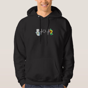 Guyana Guatemala Flag Guyanese Guatemalan Heartbea Hoodie