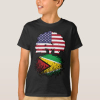 Guyana Guyanese American USA Tree Roots Flag