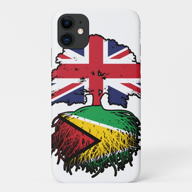 Guyana Guyanese British UK Tree Roots Flag Case-Mate iPhone Case (Back)
