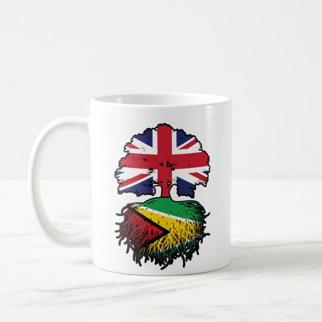 Guyana Guyanese British UK Tree Roots Flag Coffee Mug (Left)