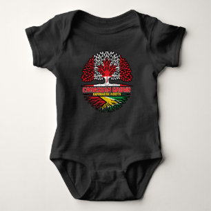 Guyana Guyanese Canadian Canada Tree Roots Flag Baby Bodysuit