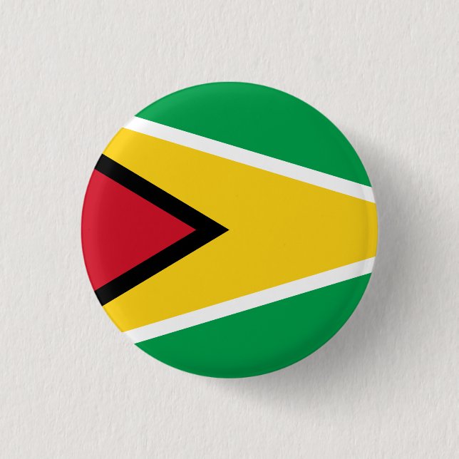 Guyana (Guyanese) Flag 1 Inch Round Button (Front)