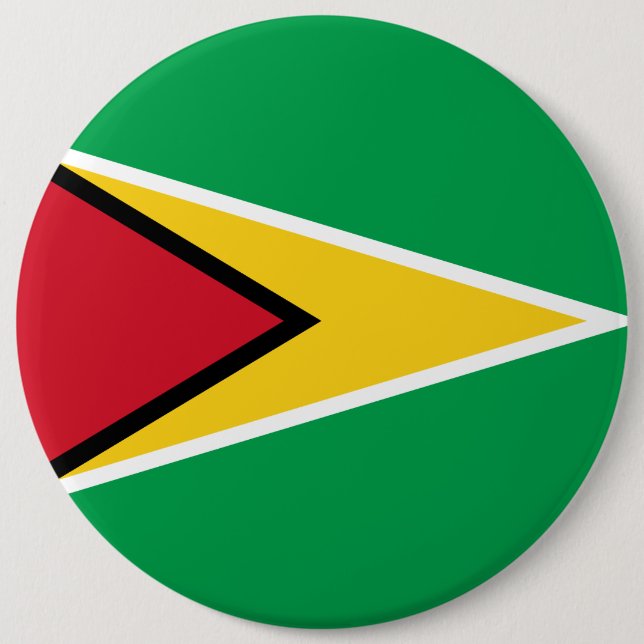 Guyana Guyanese Flag Independence Caribbean  6 Inch Round Button (Front)