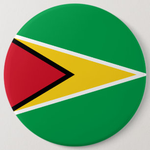 Guyana Guyanese Flag Independence Caribbean  6 Inch Round Button