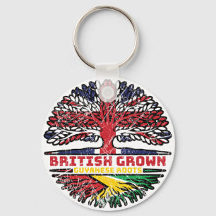 Guyana Guyanese Uk United Kingdom British Tree Keychain