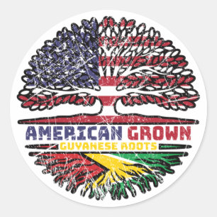 Guyana Guyanese US American USA United States Tree Classic Round Sticker