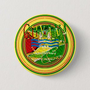 Guyana, Happy 50th Anniversary of Independence ‘ 2 Inch Round Button
